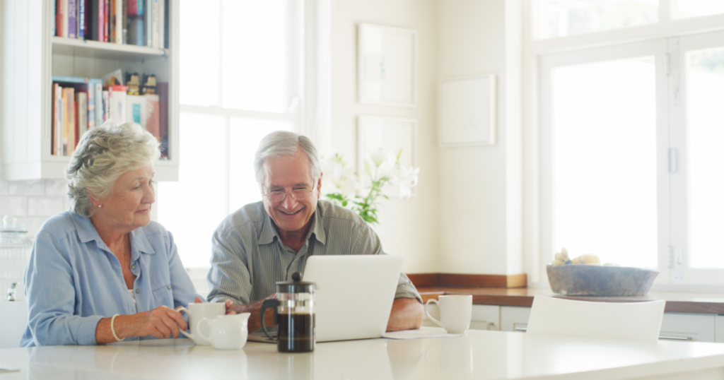 elder man and woman sitting