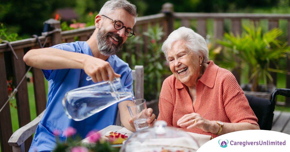 A caregiver provides Home Care for Seniors in the summer months.